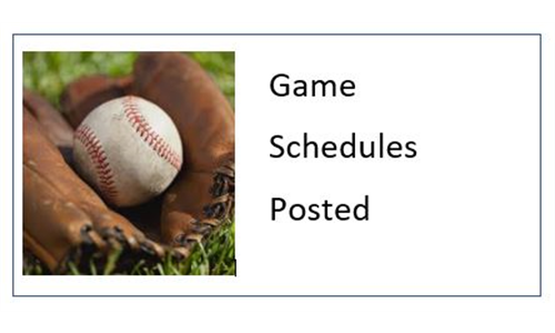 Game Schedules Posted